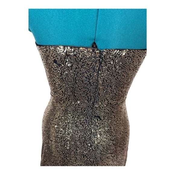 Lulus Gold Sequin Strapless Bodice Dress Size M NWOT - Picture 5 of 9
